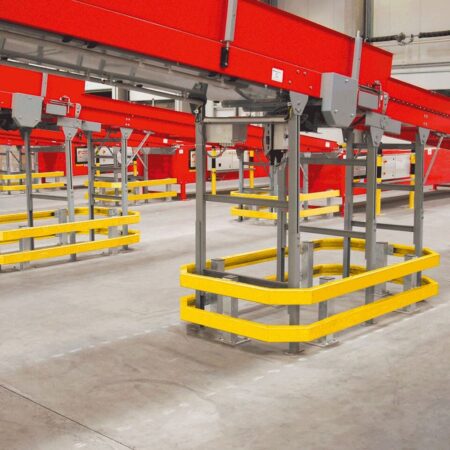 Rammschutz-Planken Verlängerungs-Bausatz, 90 Grad Ecke, gelb, Stahl, C-Profil