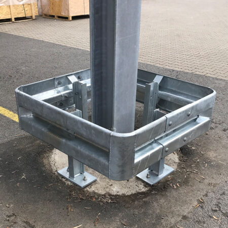 Sparbausatz, 2 x Säulenschutz-Bausatz, feuerverzinkter Stahl, für Säulen bis 68 x 68 cm
