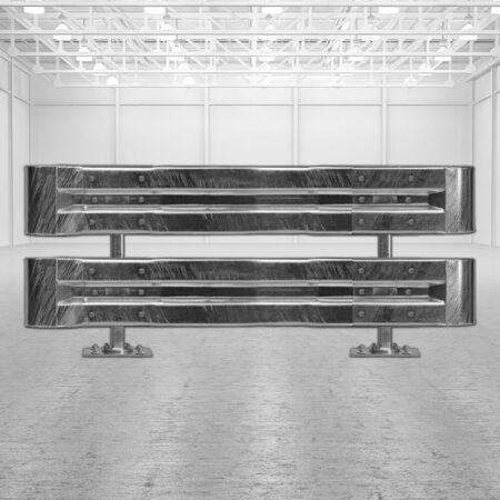 Leitplanken Komplett-Bausatz, 2-holmig, 2,13 m, zum Aufschrauben, Stahl, Profil B