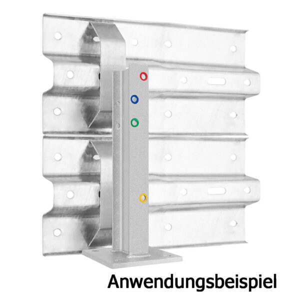 Leitplanken Komplett-Bausatz M50-2SP, 2,8 m, zum Aufschrauben, Stahl, Profil B