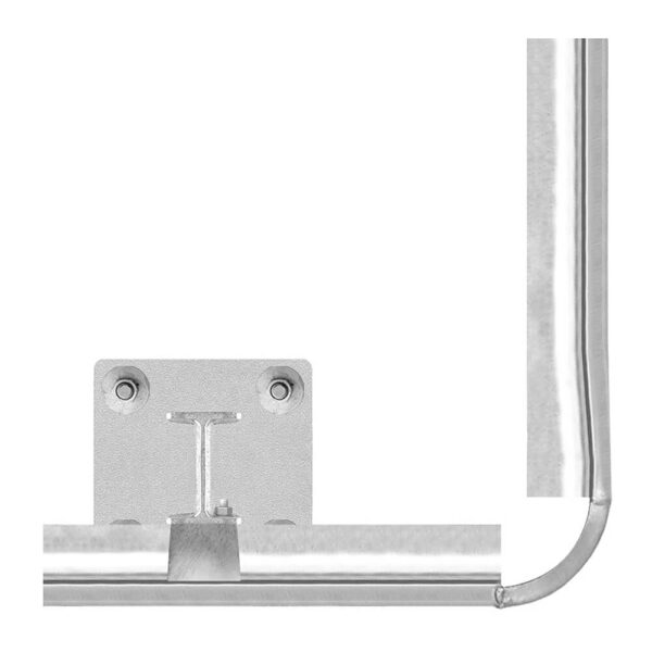 Leitplanken Verlängerungs-Bausatz Außen-Eckstück M50-2SP, Aufschrauben, Stahl, Profil B