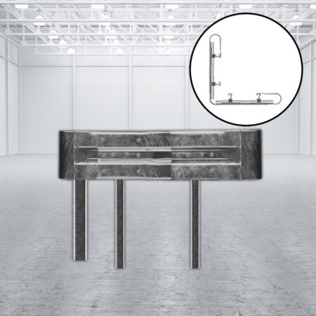 Außenwinkel-Komplett-Bausatz, 127 cm Seitenlänge, zum Rammen, Stahl, Profil B