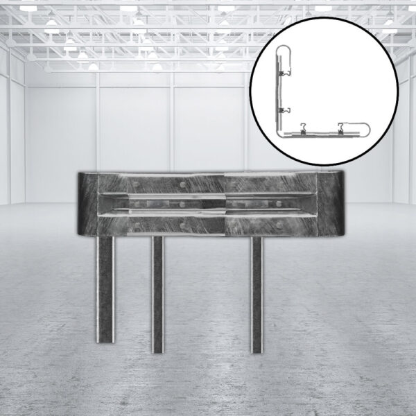 Außenwinkel-Komplett-Bausatz, 127 cm Seitenlänge, zum Rammen, Stahl, Profil B