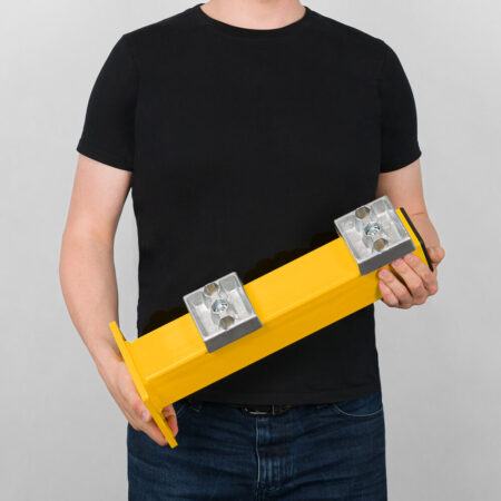 Rammschutz-Planken Komplett-Bausatz, 2 Meter Länge, gelb, Stahl, C-Profil
