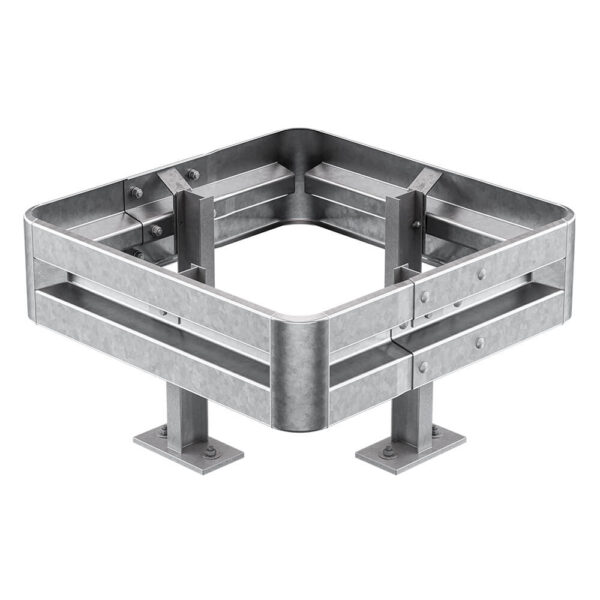 Sparbausatz, 2 x Säulenschutz-Bausatz, feuerverzinkter Stahl, für Säulen bis 68 x 68 cm