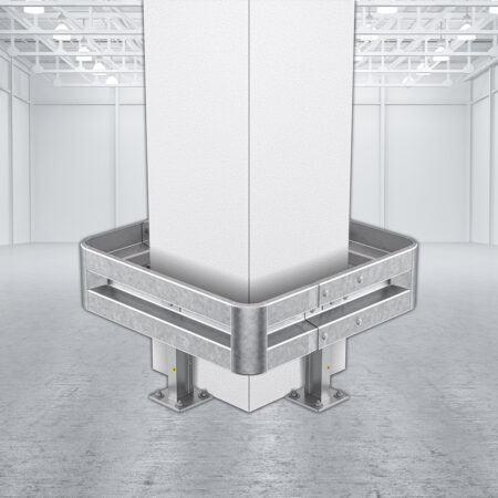 4-seitiger Säulenschutz-Komplett-Bausatz M50-1SP, außen 112 cm, innen 63 cm, Stahl, Profil B