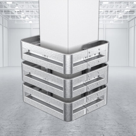 3-seitiger Säulenschutz-Komplett-Bausatz M100-3SP, außen 112x96 cm, innen 63x68 cm, Stahl, Profil B