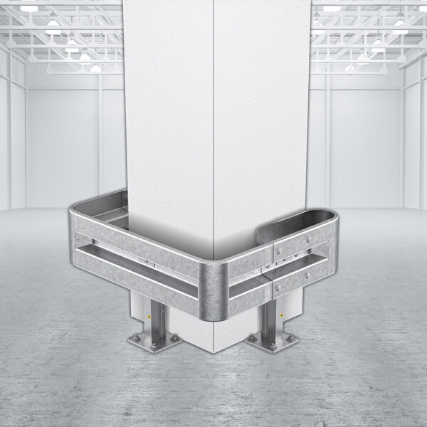 3-seitiger Säulenschutz-Komplett-Bausatz M50-1SP, außen 112x96 cm, innen 63x68 cm, Stahl, Profil B