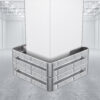 3-seitiger Säulenschutz-Komplett-Bausatz M50-2SP, außen 124x127cm, innen 75x101cm, Stahl, Profil B