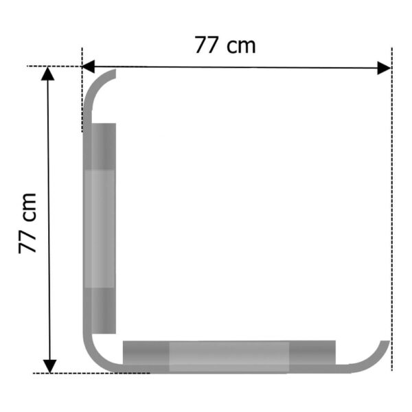 Außenwinkel-Komplett-Bausatz, 77 cm Seitenlänge, zur Wandbefestigung, zum Anschrauben