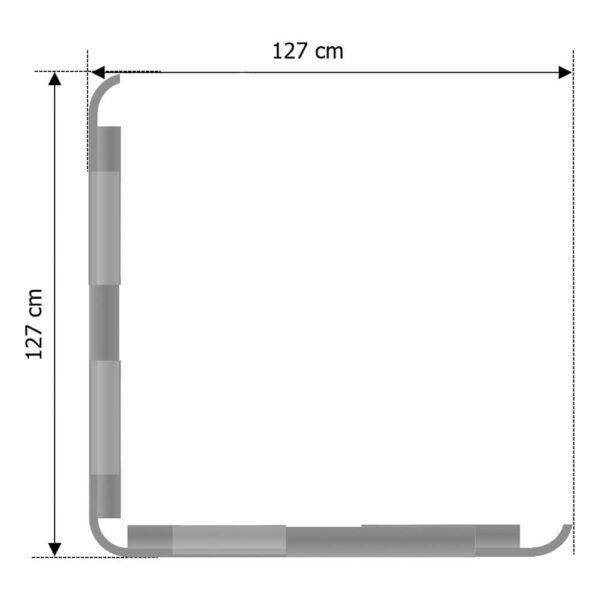 Außenwinkel-Komplett-Bausatz, 127 cm Seitenlänge, zur Wandbefestigung, zum Anschrauben