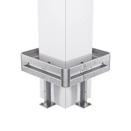 4-seitiger Säulenschutz-Komplett-Bausatz M75-1SP, außen 112 cm, innen 63 cm, Stahl, Profil B