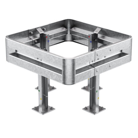 4-seitiger Säulenschutz-Komplett-Bausatz M75-1SP, außen 112 cm, innen 63 cm, Stahl, Profil B