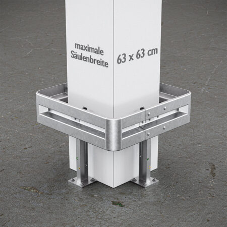 4-seitiger Säulenschutz-Komplett-Bausatz M75-1SP, außen 112 cm, innen 63 cm, Stahl, Profil B