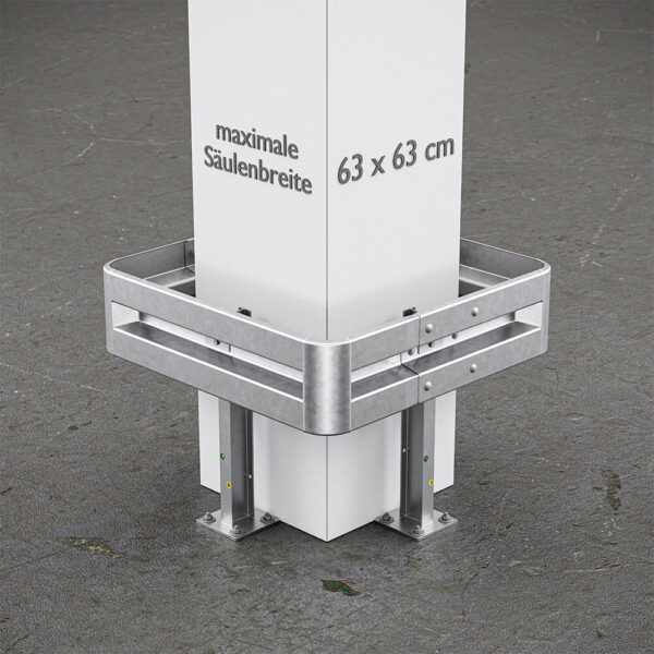 4-seitiger Säulenschutz-Komplett-Bausatz M75-1SP, außen 112 cm, innen 63 cm, Stahl, Profil B