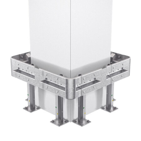 4-seitiger Säulenschutz-Komplett-Bausatz M75-1SP, außen 138 cm, innen 88 cm, Stahl, Profil B