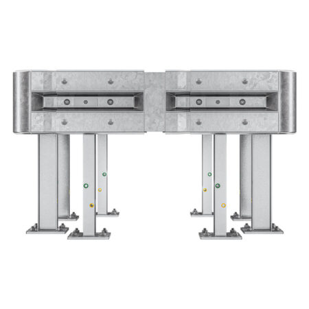 4-seitiger Säulenschutz-Komplett-Bausatz M75-1SP, außen 138 cm, innen 88 cm, Stahl, Profil B