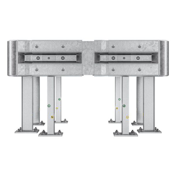 4-seitiger Säulenschutz-Komplett-Bausatz M75-1SP, außen 138 cm, innen 88 cm, Stahl, Profil B