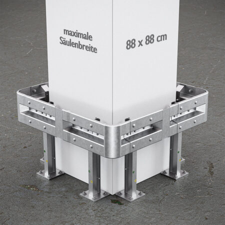 4-seitiger Säulenschutz-Komplett-Bausatz M75-1SP, außen 138 cm, innen 88 cm, Stahl, Profil B