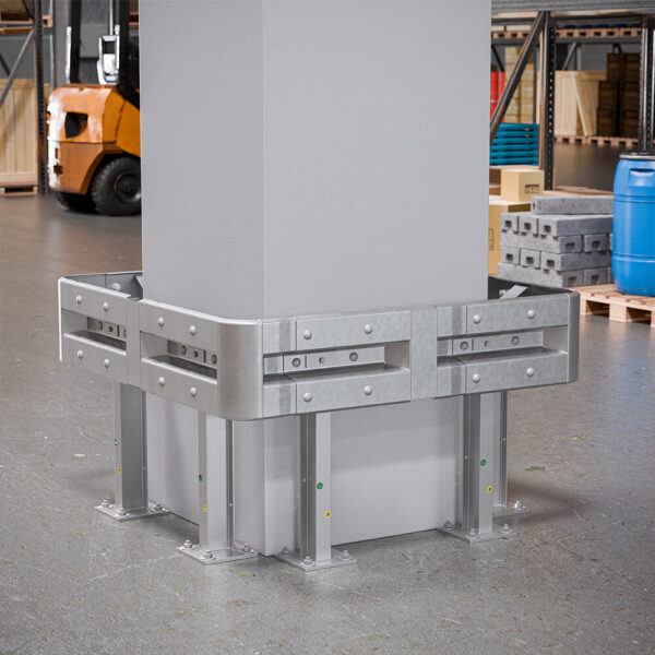 4-seitiger Säulenschutz-Komplett-Bausatz M75-1SP, außen 138 cm, innen 88 cm, Stahl, Profil B