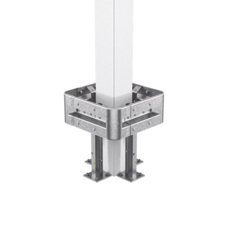 4-seitiger Säulenschutz-Komplett-Bausatz M75-1SP, außen 74 cm, innen 25 cm, Stahl, Profil B