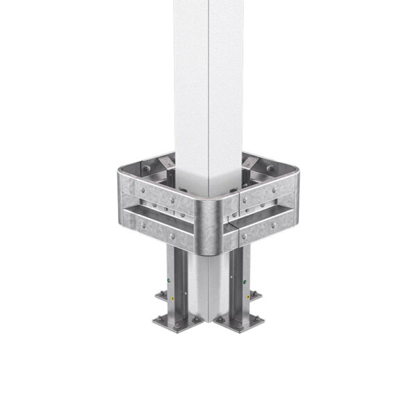 4-seitiger Säulenschutz-Komplett-Bausatz M75-1SP, außen 74 cm, innen 25 cm, Stahl, Profil B