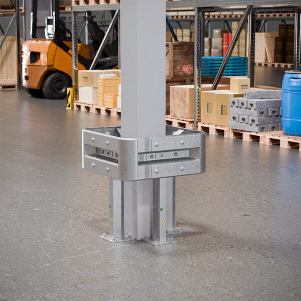 4-seitiger Säulenschutz-Komplett-Bausatz M75-1SP, außen 74 cm, innen 25 cm, Stahl, Profil B