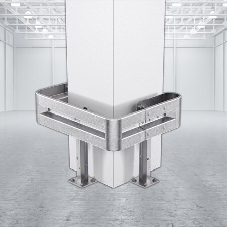 3-seitiger Säulenschutz-Komplett-Bausatz M75-1SP, außen 112x96 cm, innen 63x68 cm, Stahl, Profil B