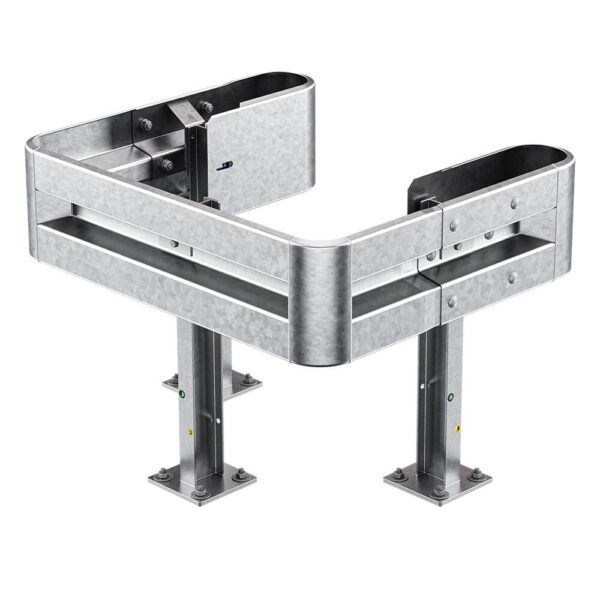 3-seitiger Säulenschutz-Komplett-Bausatz M75-1SP, außen 112x96 cm, innen 63x68 cm, Stahl, Profil B