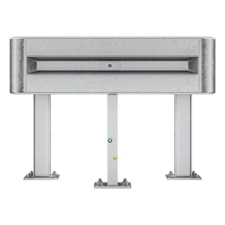 3-seitiger Säulenschutz-Komplett-Bausatz M75-1SP, außen 112x96 cm, innen 63x68 cm, Stahl, Profil B