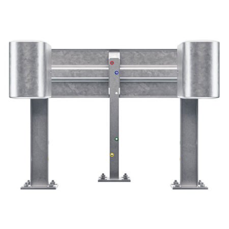 3-seitiger Säulenschutz-Komplett-Bausatz M75-1SP, außen 112x96 cm, innen 63x68 cm, Stahl, Profil B