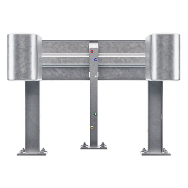 3-seitiger Säulenschutz-Komplett-Bausatz M75-1SP, außen 112x96 cm, innen 63x68 cm, Stahl, Profil B