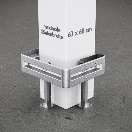 3-seitiger Säulenschutz-Komplett-Bausatz M75-1SP, außen 112x96 cm, innen 63x68 cm, Stahl, Profil B