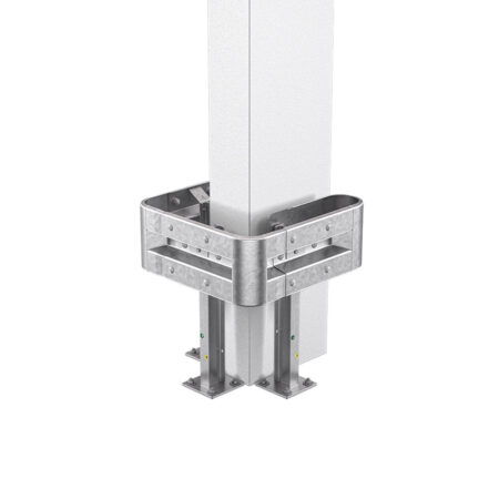 3-seitiger Säulenschutz-Komplett-Bausatz M75-1SP, außen 74x77 cm, innen 25x51 cm, Stahl, Profil B