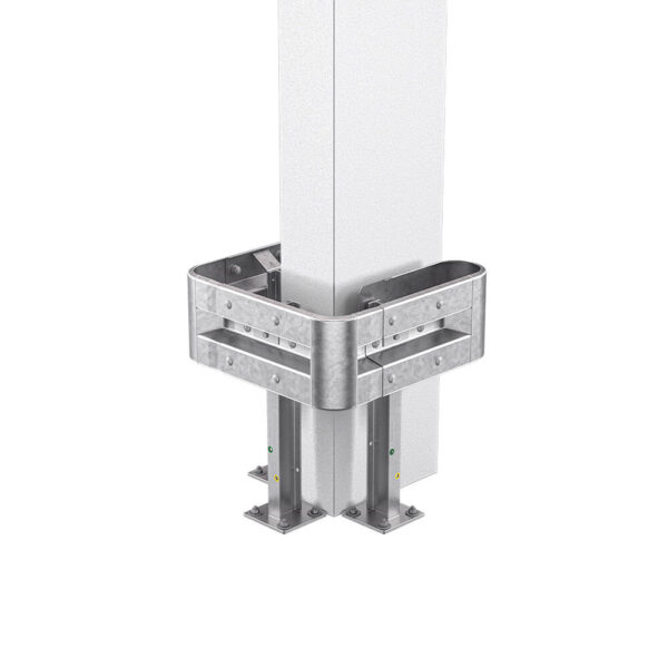 3-seitiger Säulenschutz-Komplett-Bausatz M75-1SP, außen 74x77 cm, innen 25x51 cm, Stahl, Profil B