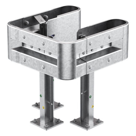 3-seitiger Säulenschutz-Komplett-Bausatz M75-1SP, außen 74x77 cm, innen 25x51 cm, Stahl, Profil B