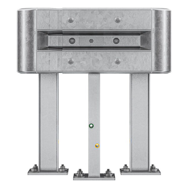 3-seitiger Säulenschutz-Komplett-Bausatz M75-1SP, außen 74x77 cm, innen 25x51 cm, Stahl, Profil B