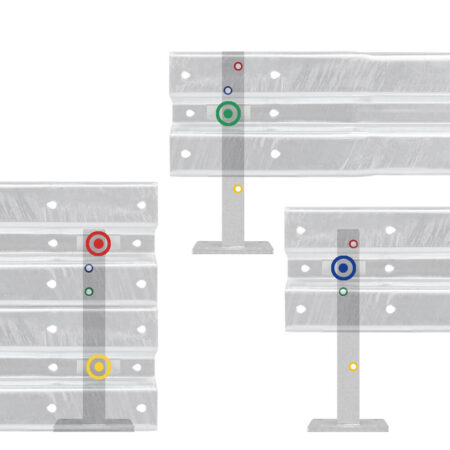 Kürzester Leitplanken-Komplett-Bausatz, M50-2SP, 105 cm, zum Aufschrauben, Stahl, Profil B