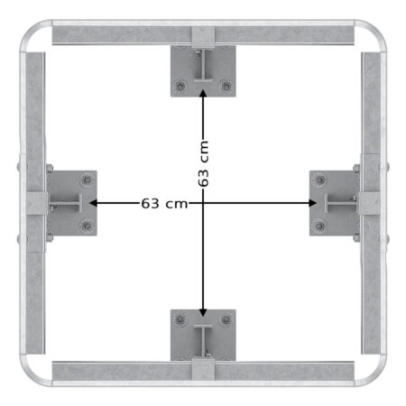 4-seitiger Säulenschutz-Komplett-Bausatz M75-2SP, außen 112 cm, innen 63 cm, Stahl, Profil B