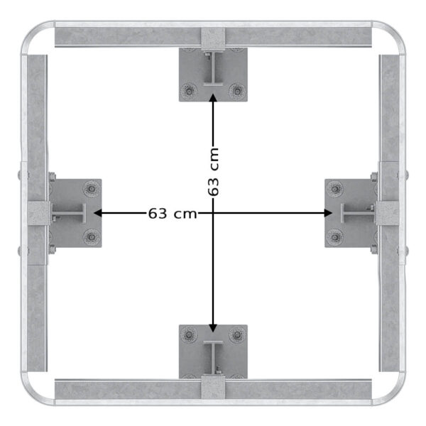 4-seitiger Säulenschutz-Komplett-Bausatz M75-2SP, außen 112 cm, innen 63 cm, Stahl, Profil B