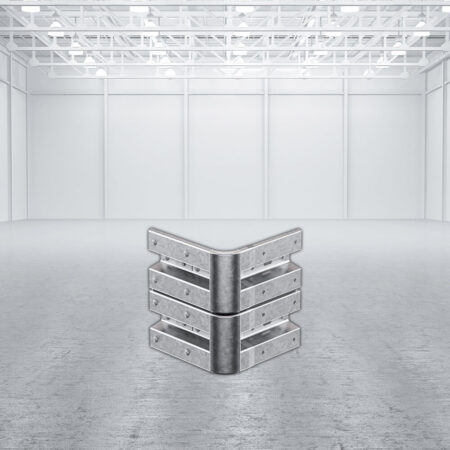 Leitplanken Verlängerungs-Bausatz Außen-Eckstück M50-2SP, Aufschrauben, Stahl, Profil B