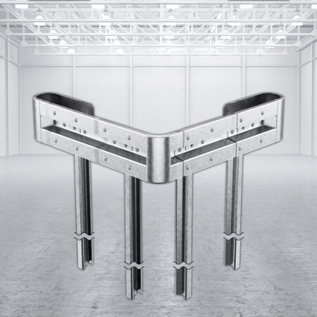 Außenwinkel-Komplett-Bausatz, 127 cm Seitenlänge, zum Rammen, Stahl, Profil B