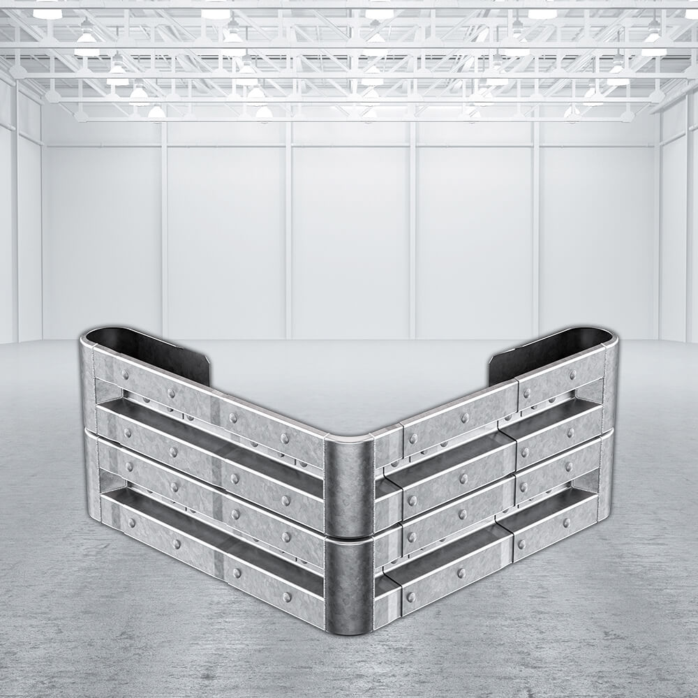 Außenwinkel-Komplett-Bausatz M50-2SP, 127 cm Seitenlänge, Aufschrauben, Stahl, Profil B