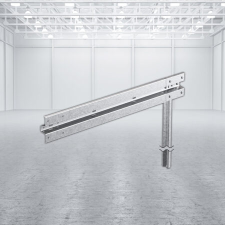 Leitplanken Verlängerungs-Bausatz 2 Meter Länge, zum Rammen, Stahl, Profil B