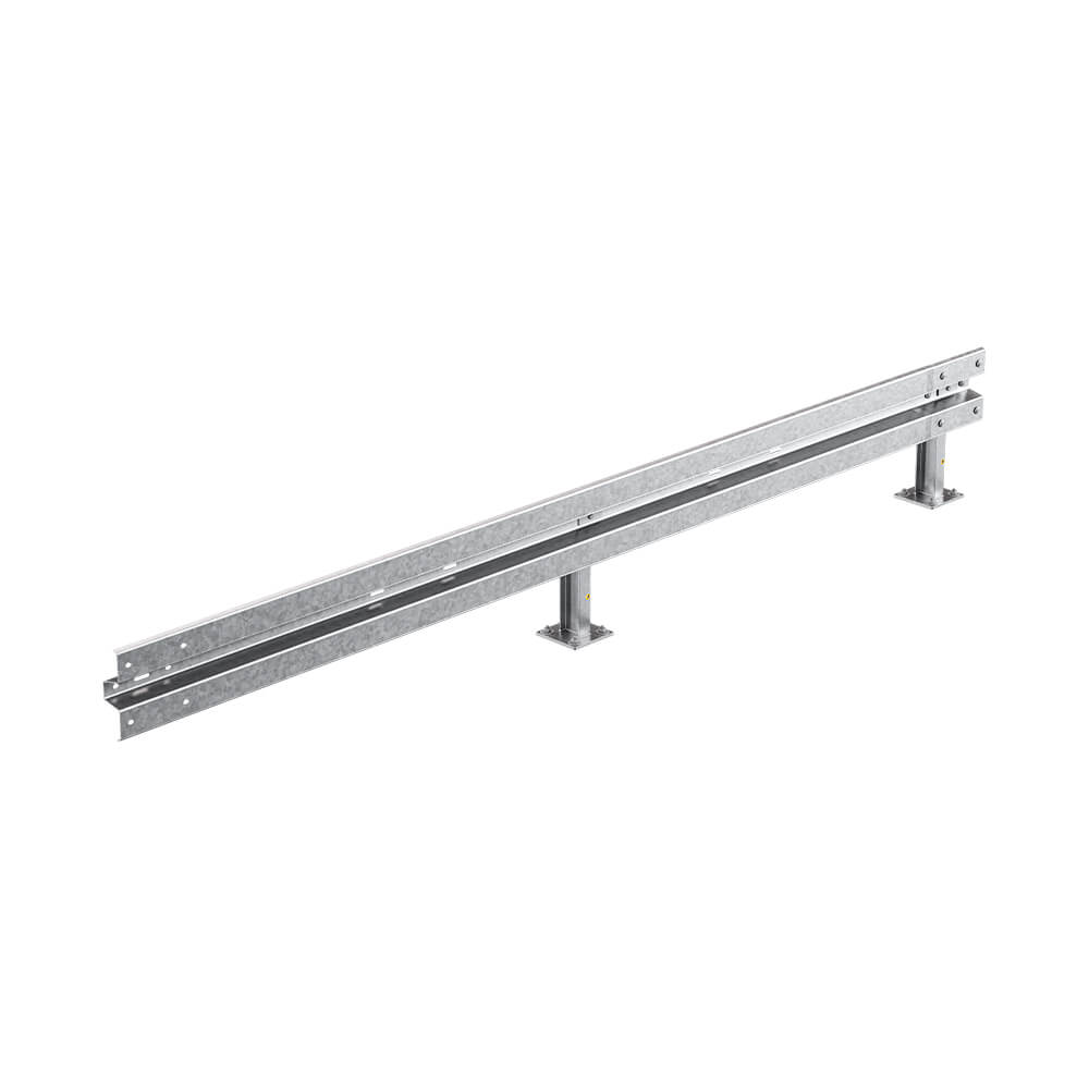 Leitplanken Verlängerungs-Bausatz M50-1SP, 4 m, zum Aufschrauben, Stahl, Profil B – Bild 2
