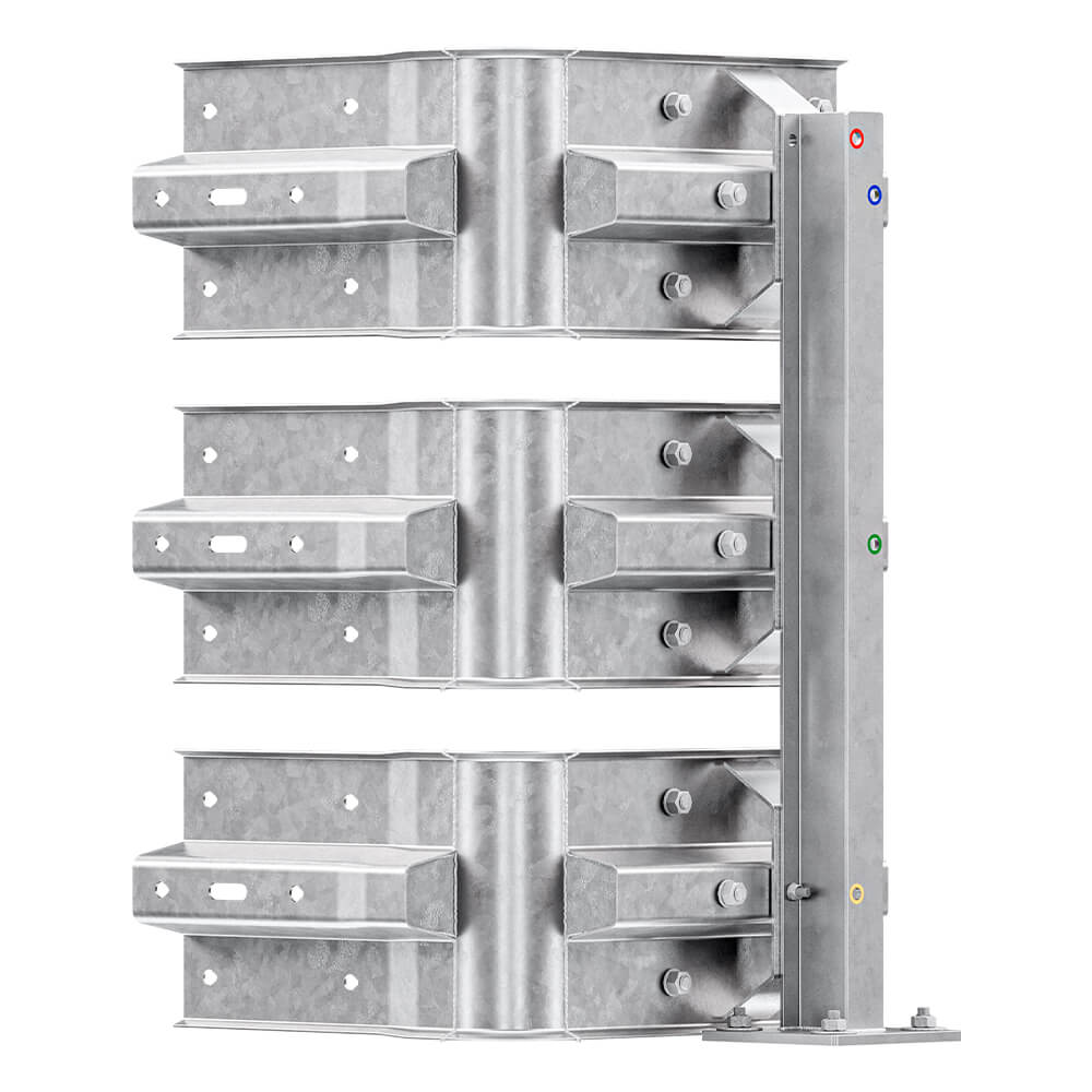 Leitplanken Verlängerungs-Bausatz Innen-Eckstück M100-3SP, Aufschrauben, Stahl, Profil B – Bild 4