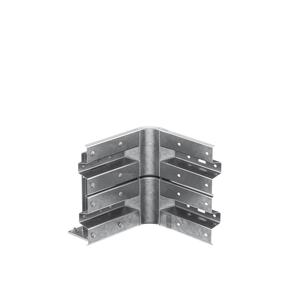 Leitplanken Verlängerungs-Bausatz Innen-Eckstück M50-2SP, Aufschrauben, Stahl, Profil B – Bild 2