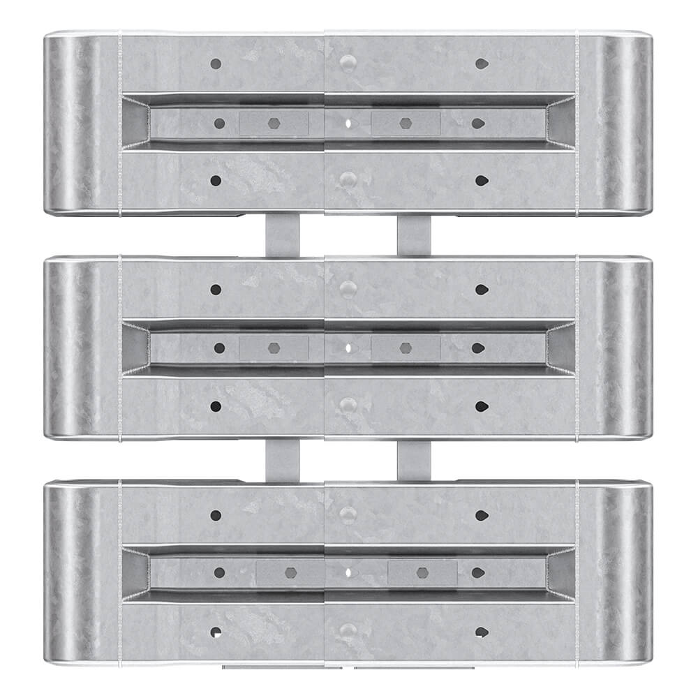 Kürzester Leitplanken-Komplett-Bausatz, M100-3SP, 105 cm, zum Aufschrauben, Stahl, Profil B – Bild 3