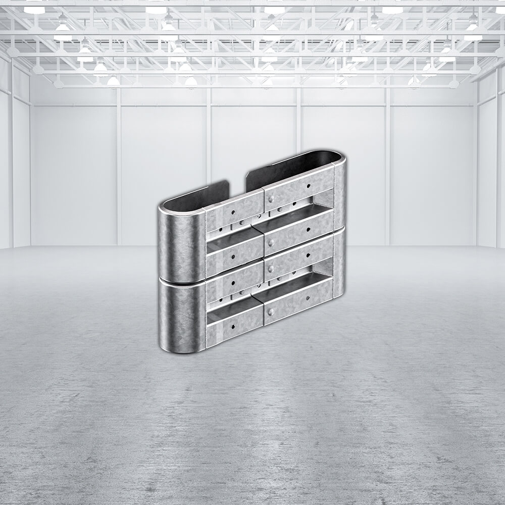 Kürzester Leitplanken-Komplett-Bausatz, M50-2SP, 105 cm, zum Aufschrauben, Stahl, Profil B