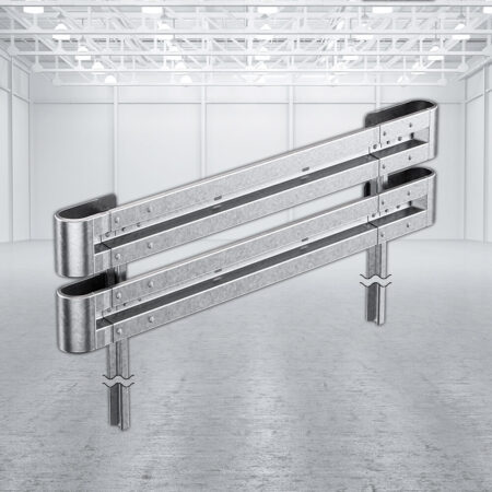 Leitplanken Komplett-Bausatz, 2-holmig, 2,80 m, zum Rammen, Stahl, Profil B